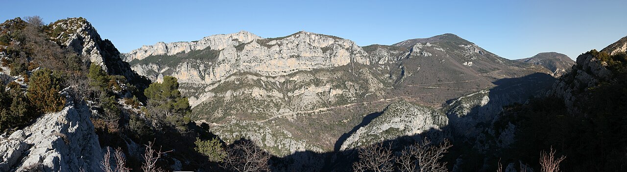 Panoramic view of the Gorges du Verdon in Provence